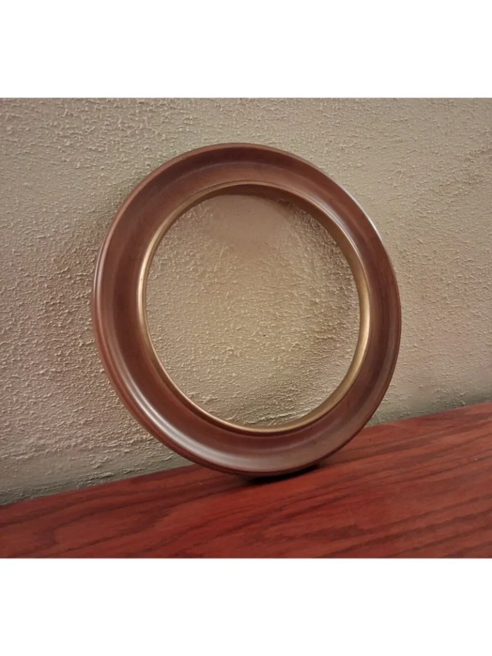 Frame Bards Collector Plate Wood Round Art 8.5” Light Brown Gold Trim Vintage